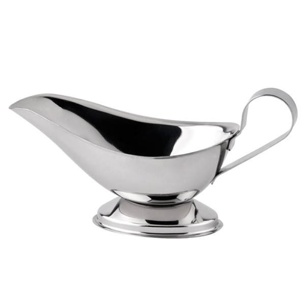 Crockery Hire Gravy/Sauce Boat - Stainless Steel